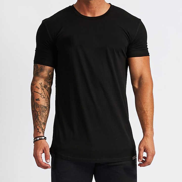Custom Printed T-shirt Breathable Man Clothing Gym Shirt Fitness Fitted Tee Sport Wear Plain Compressed Quick Dry Tshirt for Men