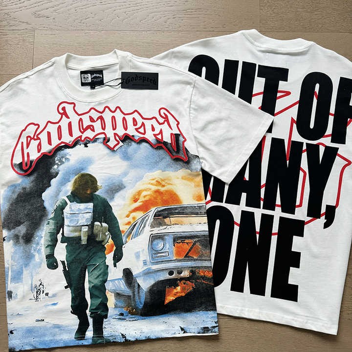 High Quality Design God Speed Men Short Sleeves White Clothing HipHop Street T-Shirt Brand Tops Tees Plain Basic T Shirt for Men